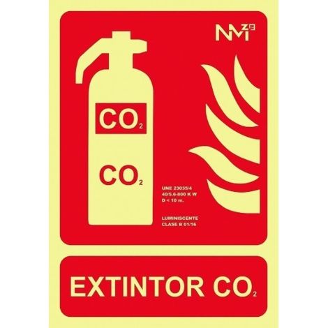 SEÑAL EXTINTOR CO2 PVC 0,7 210X300MM - EHLIS