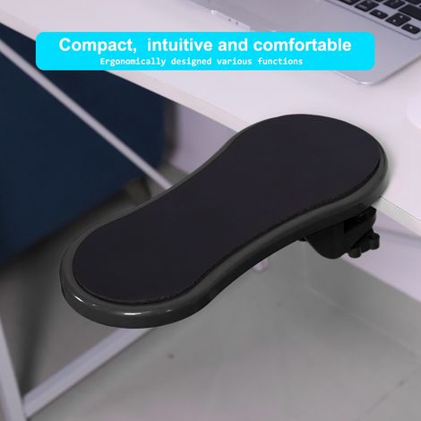 Support de Poignet Ergonomique pour Souris, Repose-Bras de Bureau pour Clavier, Support Antifatigue (Noir) (1/5)