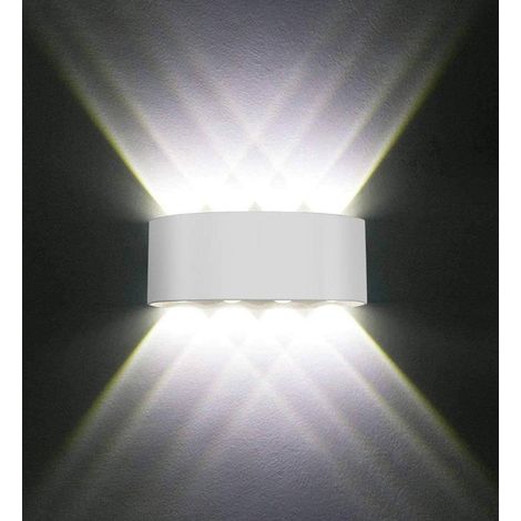 Applique murale LED moderne 8W blanc chaud 3000K en aluminium pour salon, chambre, couloir, escalier, cuisine, salle à manger (Blanc froid - 8W) (1/5)