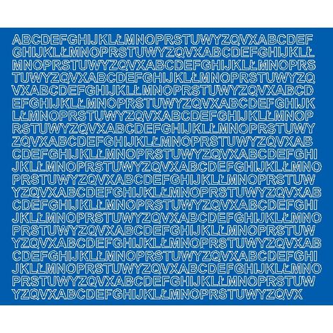 Lettere adesive autoadesive, lettere da 7 mm, blu lucide (1/2)