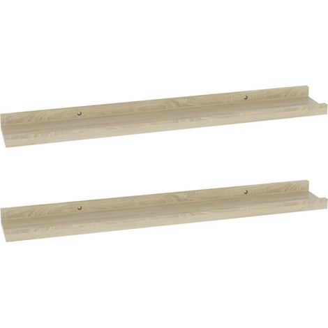 Étagères murale,Étagère flottantes 2 pièces Chêne Sonoma 60x9x3 cm CFW30863 (1/5)