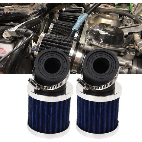 Universeller, abgewinkelter Luftfilter (45°, 28–48 mm) für Motorräder (2er-Pack), kompatibel mit 50-cm³-, 70-cm³-, 90-cm³- und 125-cm³-Modellen. Erhältlich in Silber und Blau. (1/5)