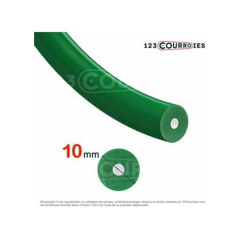 Courroie ronde thermosoudable verte renforcée diamètre 10 mm