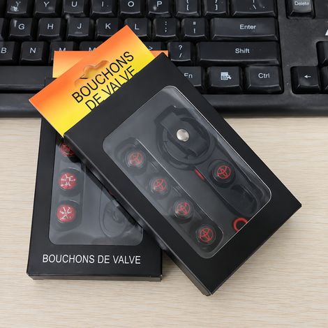 Bouchons de valve de pneu universels modèle Toyota noir et rouge en acier inoxydable 15 g – Livraison gratuite