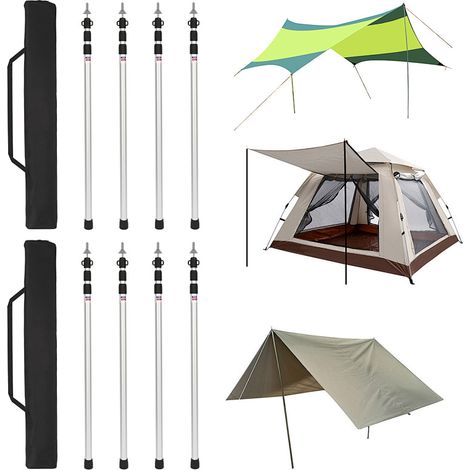 Wolketon Accesorios para kiosco, carpa y cenador – 4 piezas de postes telescópicos ajustables para tienda 88–234 cm
