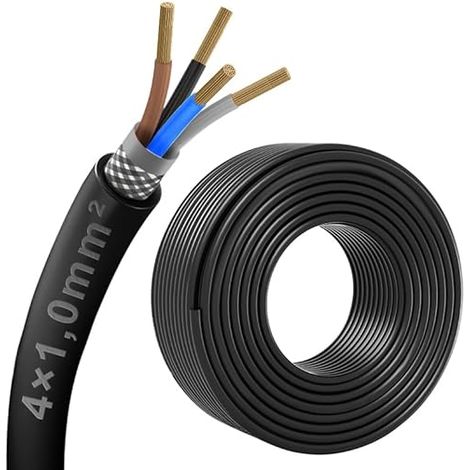 Câble blindé de 20 mètres à 4 conducteurs, 4 x 1,0 mm², pour automobile, enceintes, imprimante 3D, broche CNC VFD, moteur pas à pas, transmission de signal, etc (1/5)
