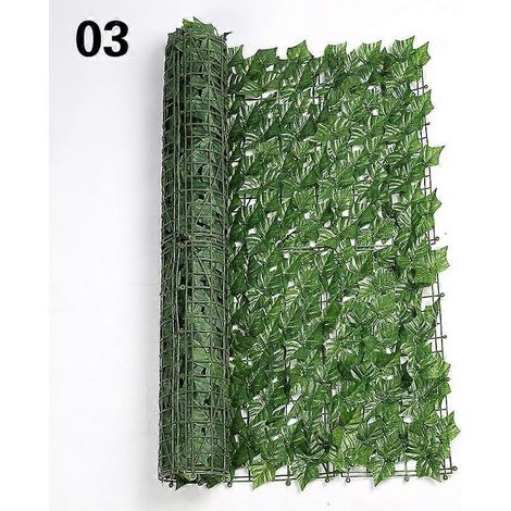 Clôture murale verte de 0,5 x 1/3 m, fausse vigne de lierre, filet de feuilles artificielles pour jardin et terrasse, décoration0,5 x 1 M vert (1/5)