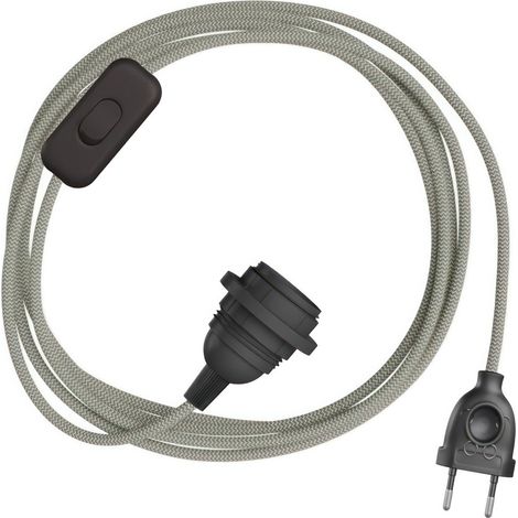 Creative Cables - Kit de câblage pour abat-jour SnakeBis en zigzag avec douille et câble textile en zigzag
