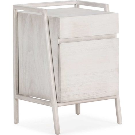 Table de nuit Gris Voilé en Cèdre élégant - Gris voilé chic en bois de cèdre (1/5)