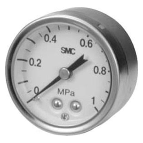 Manomètre SMC, 0bar à 2bar, raccord R 1/8, Ø cadran 43mm ( Prix pour 1 )