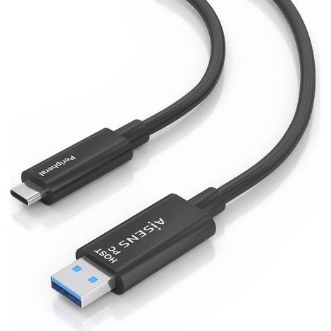 Cable usb 3.2 tipo-c aoc aisens a157-0925/ usb tipo-c macho - usb macho/ 10gbps/ 15m/ negro