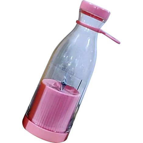 Mini-blender portable rose, 6 lames, 40 W, haute puissance, 300 ml, rechargeable.