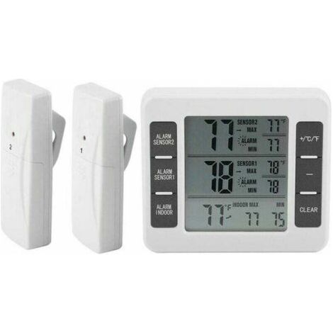Le réfrigérateur et le congélateur utilisent des thermomètres numériques avec alarmes sonores et capteurs sans fil, et affichent les valeurs minimales/maximales. (1/4)