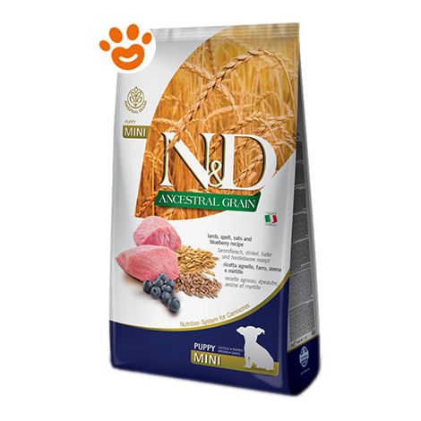 Farmina Dog N&D Ancestral Grain Puppy Mini Agnello e Mirtillo - Farmina Dog N&D Ancestral Grain Puppy Mini Agnello e Mirtillo - Sacco Da 2,5 Kg