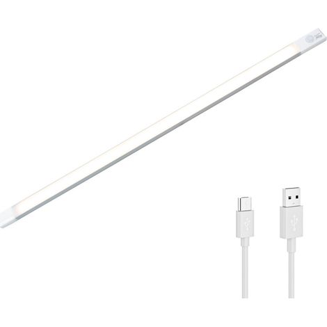 Tira 38 LED luz natural para armario 48cm sensor de movimiento recargable USB