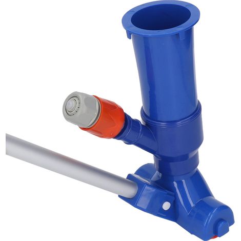Petit aspirateur de piscine portable avec tige en alliage d'aluminium à 5 sections et sac en nylon à mailles fines pour spa et jacuzzi, bleu, conforme aux normes européennes. (1/5)