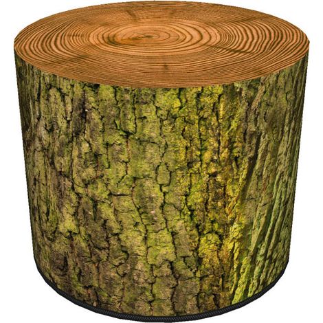 Pouf decorativo, Bertoni, stampa muschio - pouf rotondo per soggiorno, ingresso, cilindro 40 cm, elegante, cerniera, lavabile (1/5)