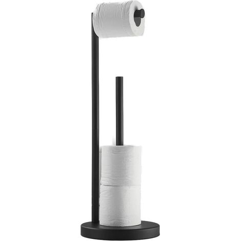 Freestanding Toilet Paper Holder - No Drilling - Black 58 cm (1/5)