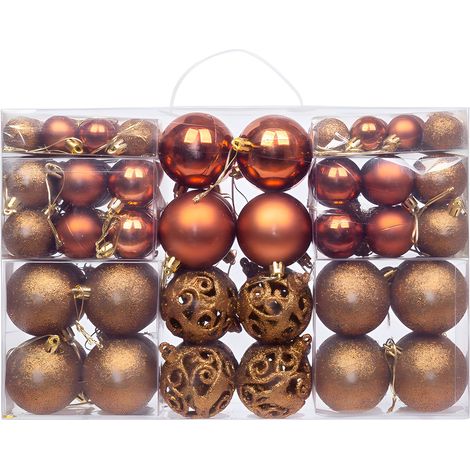Ensemble de 100 décorations de Noël - Ornements pour sapin de Noël - Boules de Noël - Décorations intérieures/extérieures - Motifs assortis (1/4)