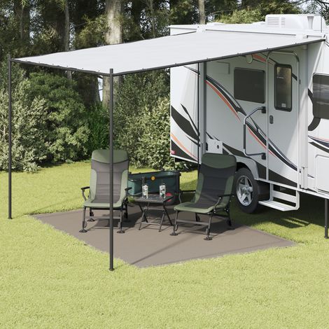 vidaXL Tent Carpet Folding Manual Light Grey 350 x 250 cm Polyethylene