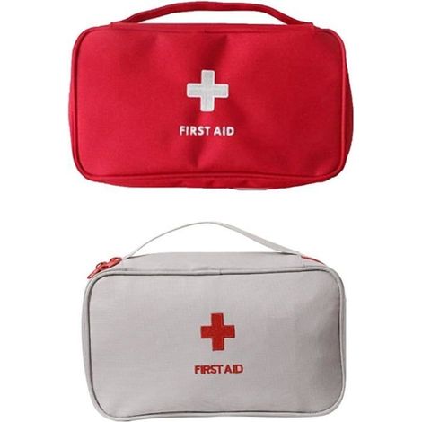 Trousse De Secours Vide - Sac De Stockage De Médecine Portable, 2 Pcs Mini Trousse De Premiers Soins, Mini Sac Médical(Rouge+Gris) (1/5)