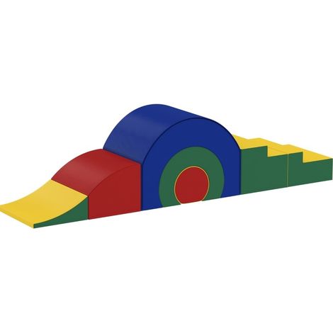 Blocs de motricité en mousse pour bébé et tout-petit, 5 pièces colorées, formes à grimper et empiler, cuir régénéré facile à nettoyer, intérieur, CHICFURN (1/5)