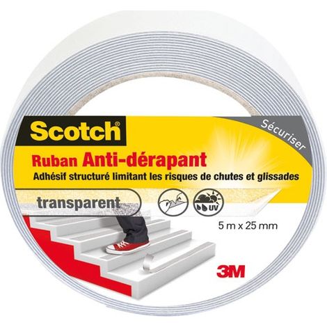 SCOTCH Antirutschband, einseitig L.5 m x B.25 mm transparent SCOTCH