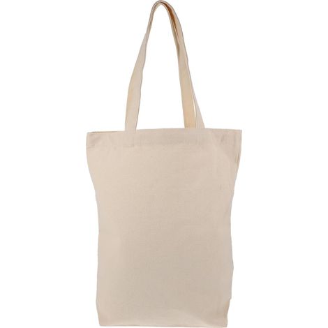 Borsa per la spesa portatile in tela beige, borsa multifunzionale (1/5)