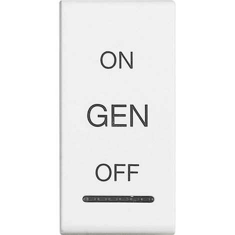 Manette Livinglight MyHOME BUS symbole ON/OFF/GEN 1 module blanc BTICINO N4911AFN (1/2)