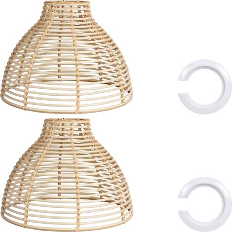 Emitto Ceiling Light Shade Wicker Basket Style Plastic Lampshade Pendant  2PCS