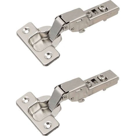 Charnière invisible 2x angle d'ouverture 110° type clip – Pose semi-applique jumelée demi-recouvrement – Boîtier à visser – Entraxe 45mm (1/5)