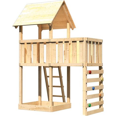 Akubi Lotti Satteldach natur ABP+Kletterwand