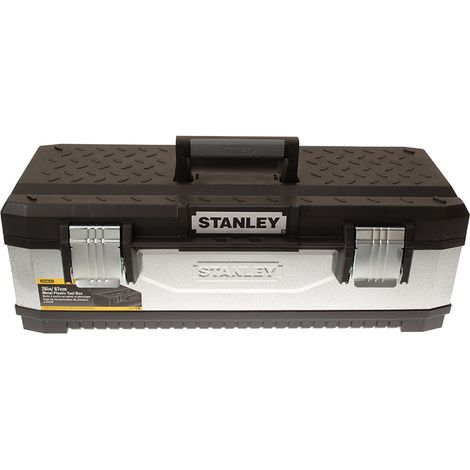 Stanley 1-95-620 Galvanised Metal Heavy Duty Lockable Toolbox 26"" 66cm STA195620