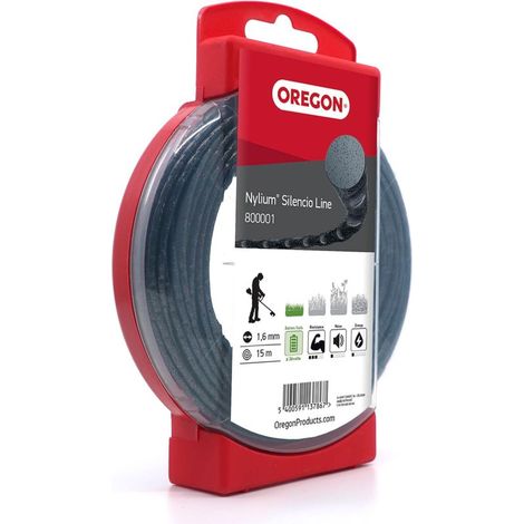 Hilo desbrozadora Redondo Trenzado Nylium Silencio Negro ø1.6mm/15m Oregon 800001