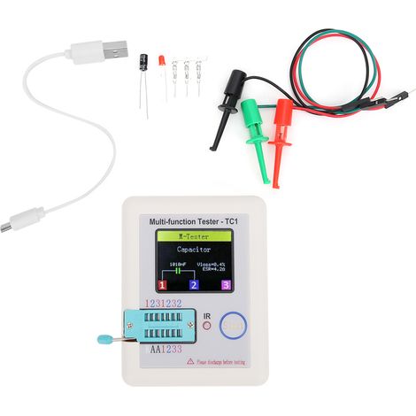 Elektronisches Bauteiltestgerät mit 1,8-Zoll-TFT-Bildschirm für Transistoren, Kondensatoren und Dioden (1/5)