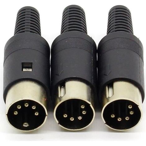 Connecteur de câble mâle DIN à 5 broches avec poignée en plastique, 3 pièces-lot (1/4)