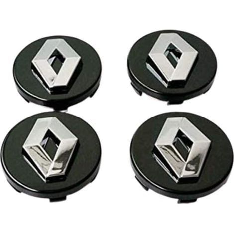 4Pcs Cache Moyeu Capuchons De Centre Enjoliveurs De Roue Voiture Cache Moyeux Jante 57mm pour Koleos Duster Megane,Noir-Normal (1/3)