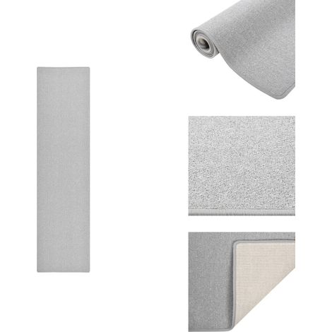 Teppichläufer Hellgrau 80x300 cm - Teppichläufer - Hellgrauer Teppich - Wohnzimmerteppich - Schlafzimmersteppich - Küchenteppich (1/5)