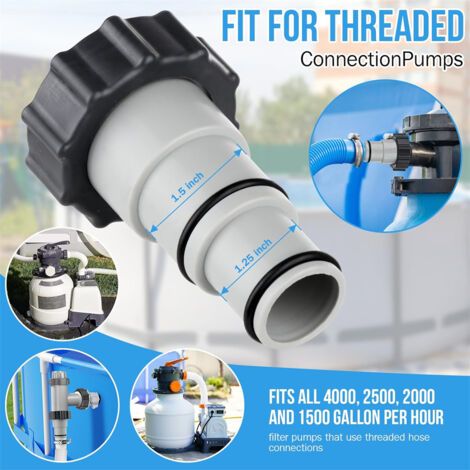 Adattatore per tubo da piscina 32-38 mm, adattatore di ricambio per tubo, adattatore per piscina, adattatore per tubo da piscina, accessorio per pompa da piscina, raccordo per pompa per tubo da piscin (1/4)