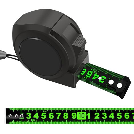Cinta métrica de acero fluorescente de 5 m, cinta métrica de precisión con autobloqueo, cinta métrica de acero inoxidable para uso doméstico. (1/4)