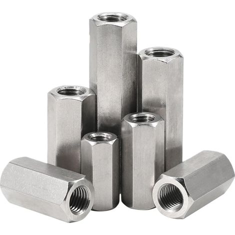 Raccord hexagonal allongé, filetage gauche et droit, en acier (1/4)