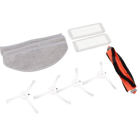 Ensemble de brosses, filtres et lingettes de nettoyage pour robot laveur de sols en silicone ABS, compatible avec le robot laveur de sols MJSTP Mi 2 Lite.