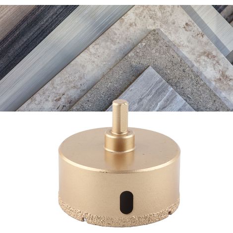 Forets diamantés 42-75 mm, forets à tige triangulaire, scie cloche haute performance pour verre/carrelage/granit/marbre/porcelaine (75 mm). (1/5)