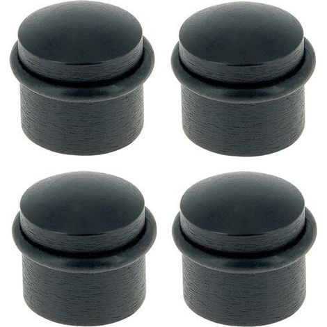 4er-Set LINEA BERTOMANI Bu310x4/101e Bodentürstopper aus schwarzem Holz, Durchmesser 3,5 x H 3,5 cm AUTRES