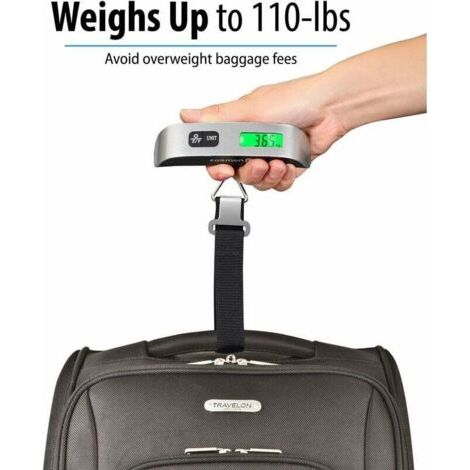 Pèse Bagage Electronique, Balance Portable Pese Valise de Voyage, Fonction Mesure de Température, Fonction Tare MAX 50 kg/ 110lb pour Voyage (1/4)