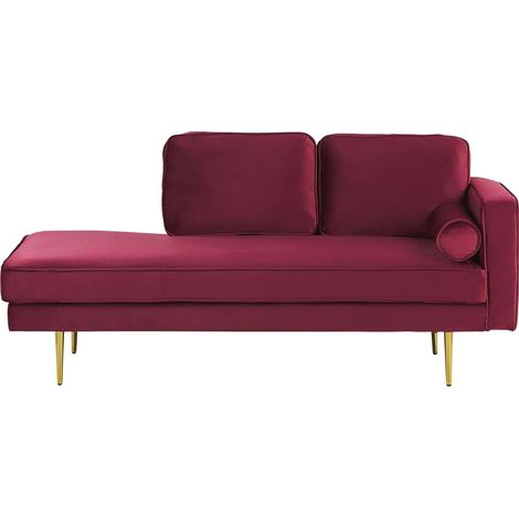 Right-Hand Chaise Lounge MIRAMAS Velvet Dark Red (1/5)