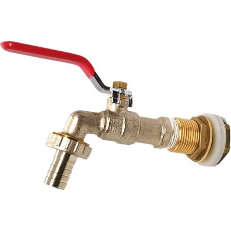 BEBUSINGOTO Robinet Recuperateur Eau De Pluie 1/2"Robinet,Adaptateur De Réservoir De Vidange Pour Robinet,Robinet En Laiton (1PCS) (1/5)