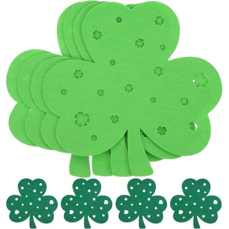Sets de table en feutrine à motifs de trèfles pour la Saint-Patrick (8 pièces) (1/5)