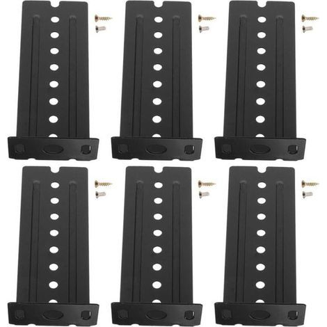 Supports coulissants pour clavier (6 pièces), noirs, rallonge de rail réglable, support antibruit robuste, compatibles avec les tiroirs et les meubles, visserie de montage incluse (1/4)