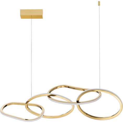 Merano Goodyear Plafonnier Suspendu LED Intégré Plaqué Or Acier Inoxydable LED 50W 2400Lm 3000K